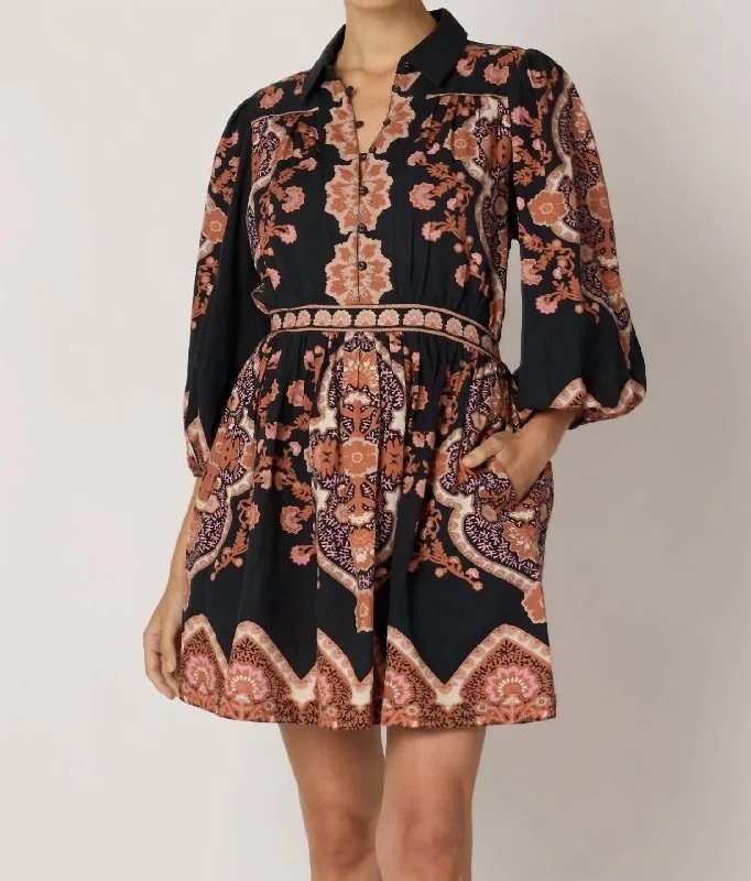 Take Advantage Leigh Mini Dress In Dark Lagos