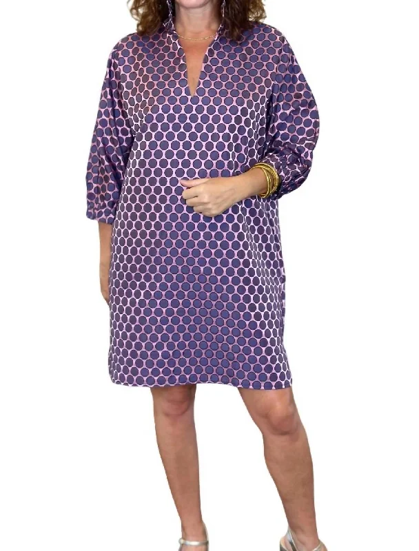 Deal Zone Betsy Collar Polkadot Dress In Navy