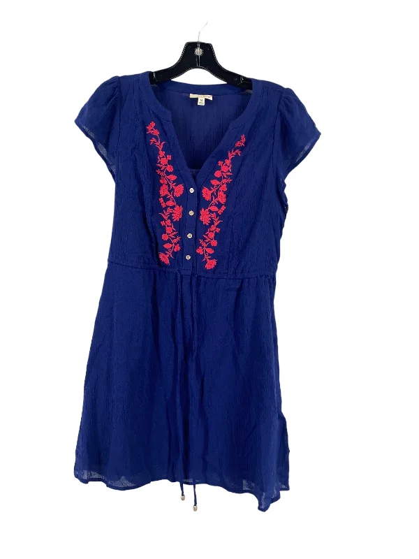 Price Slash Blue Dress Casual Short Clothes Mentor, Size M