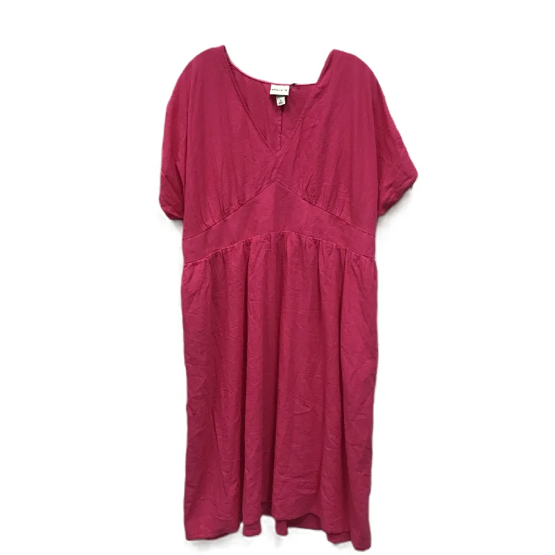 Price Slash Pink Dress Casual Short By Ava & Viv, Size: 1x