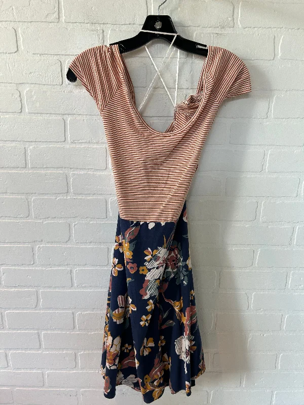 Grand Opening Sale Blue & Orange Dress Casual Short Cmc, Size L