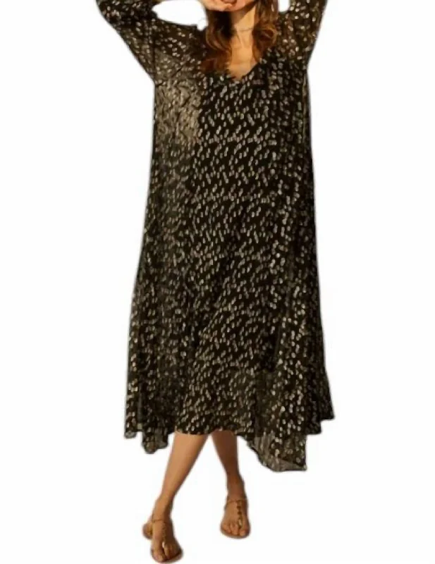New Arrival Fiore Maxi Dress In Metallic Chiffon