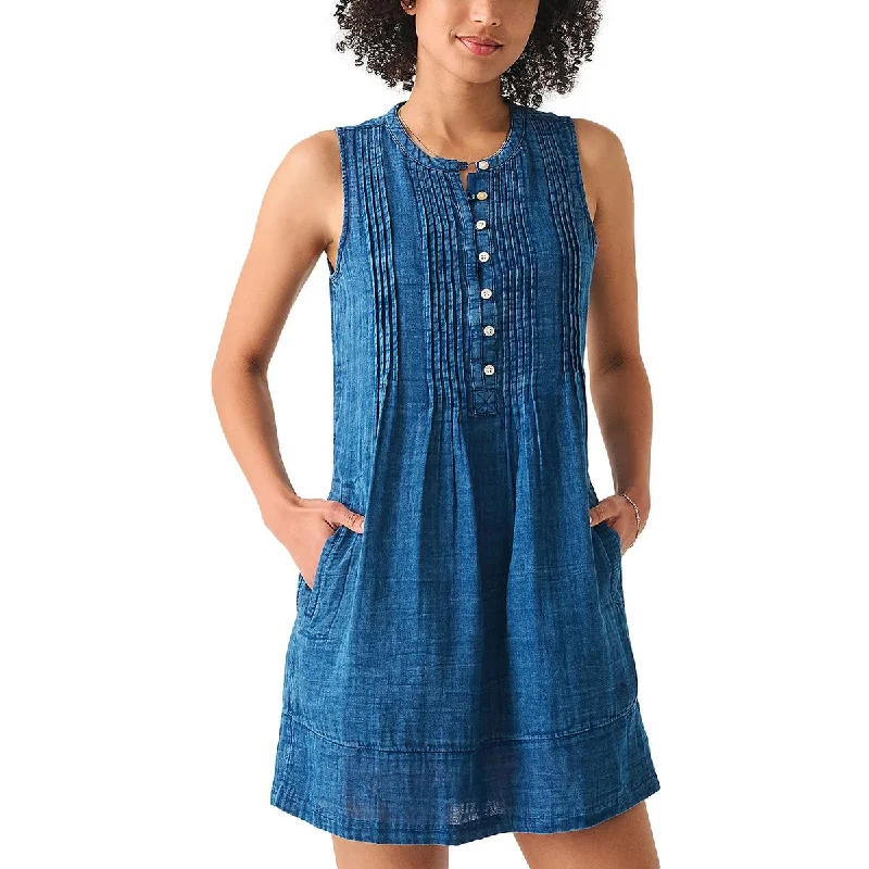 Best Bargains Womens Mini Button Front Mini Dress