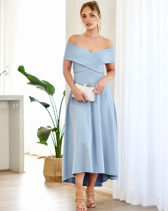 Shop and Save Belina Midi Dress- Baby Blue
