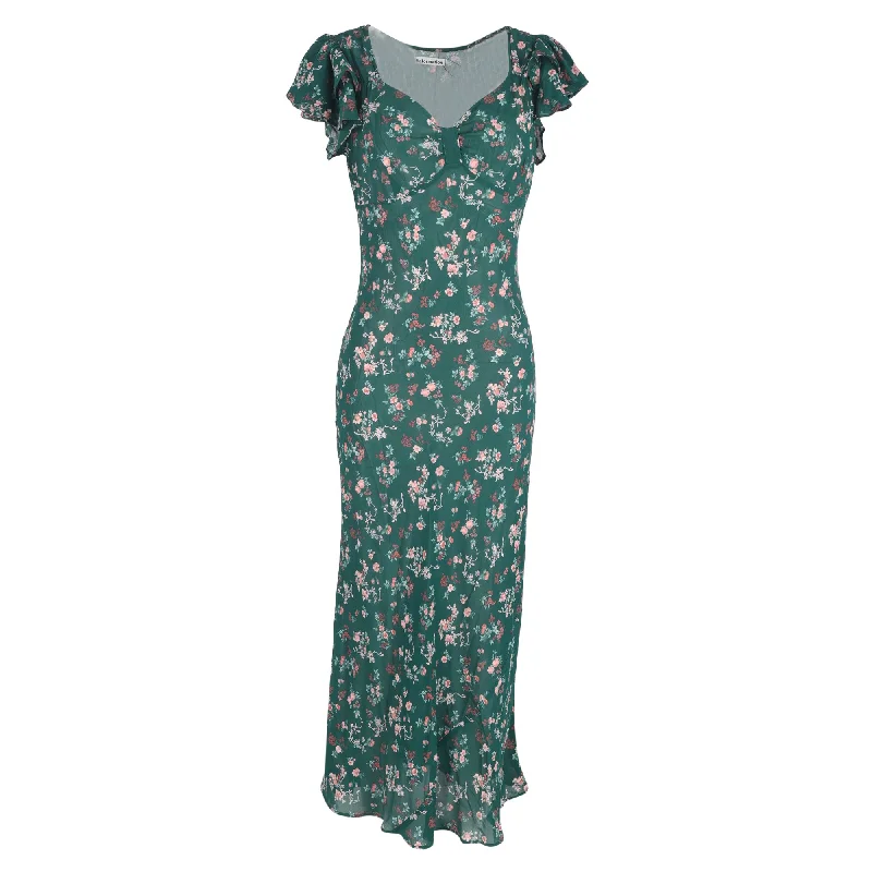 Low Prices Reformation Lisola Floral-Print Maxi Dress in Green Viscose