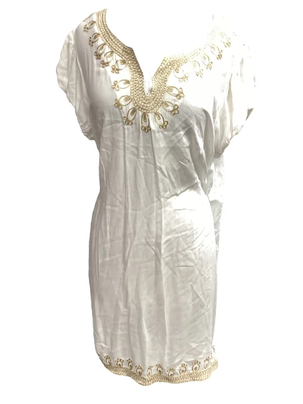 Overstock Cream Dress Casual Midi Ny Collection, Size 1x