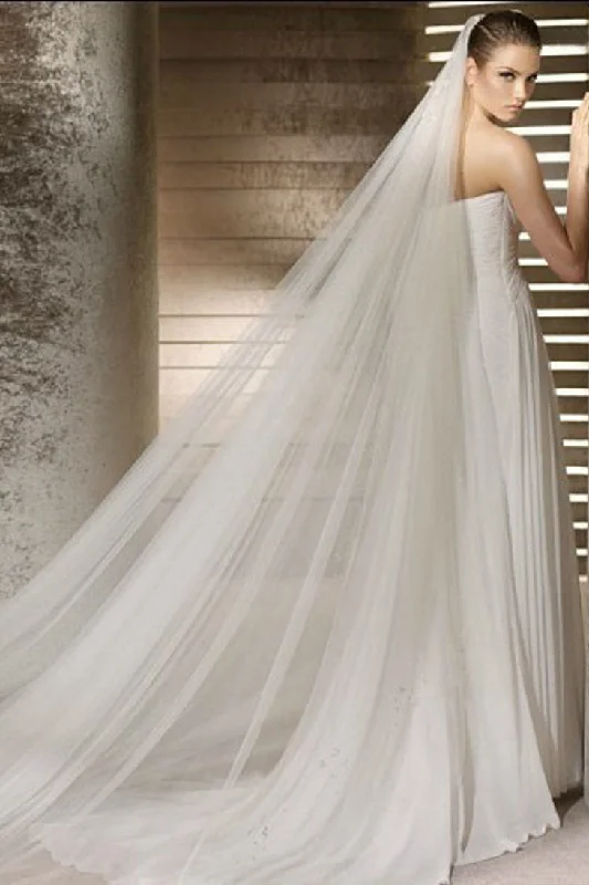 Mega Sale 3 Meters Long White Bridal Veil With Comb