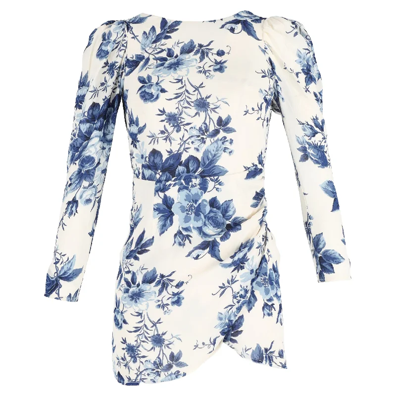 Lowest Price Reformation Faye Floral Mini Long Sleeve Dress in Multicolor Viscose
