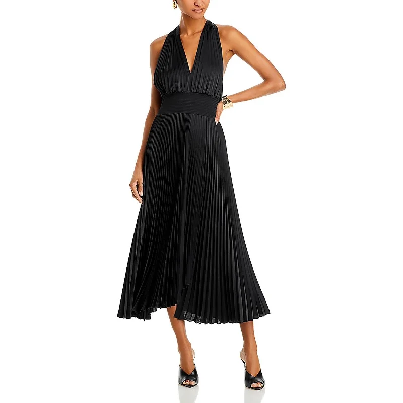 Closeout Womens Halter Style Top Pleated Halter Dress
