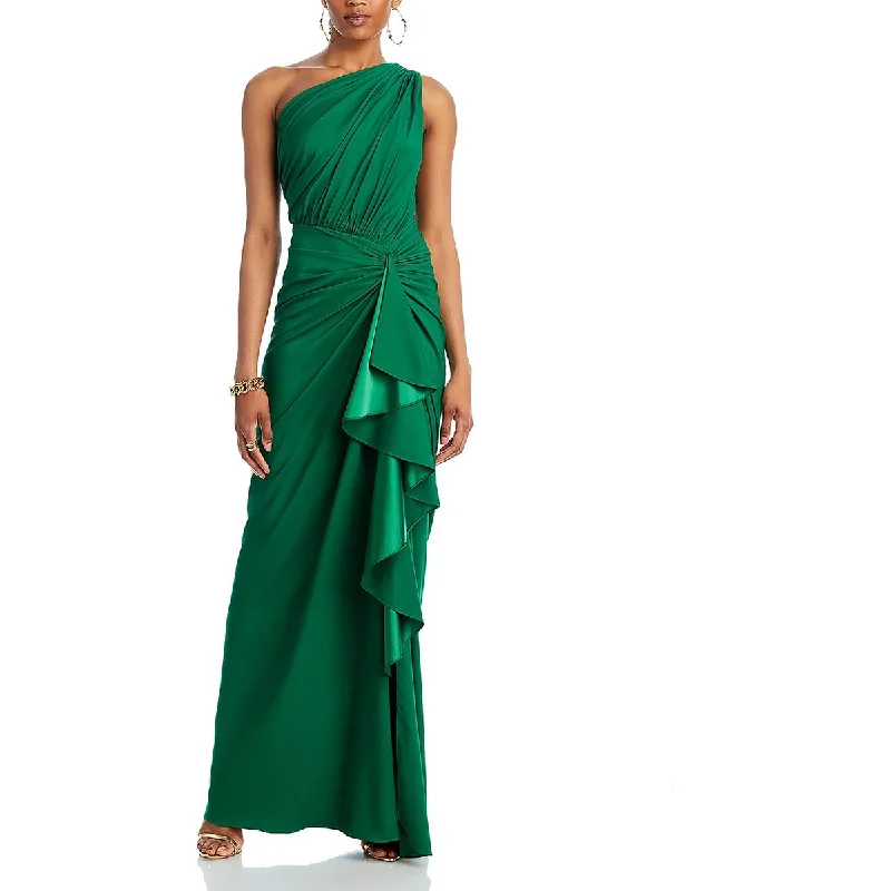 Great Deals Womens Ruched Ruffled Evening Dress