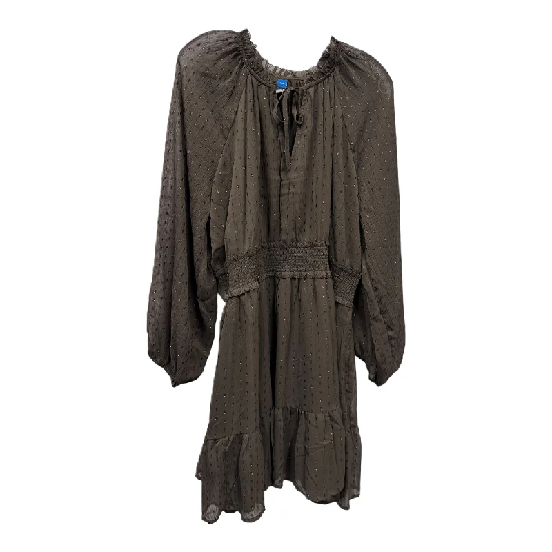 Steals and Deals Brown Dress Casual Midi By Old Navy, Size: 1x