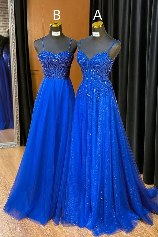 Loyalty Reward A-Line Spaghetti Straps Empire Long Party Prom Dress