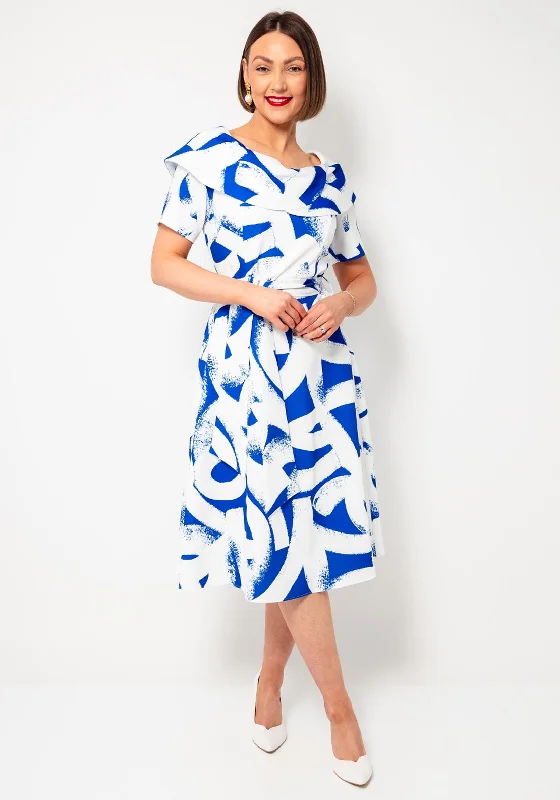 Huge Discounts Coco Doll Gia Nala Abstract Print Dress, Blue and White