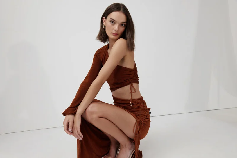 Act Now GASH BROWN DRESS
