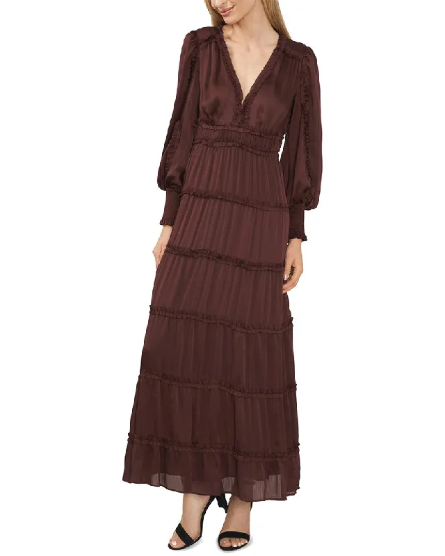 Final Clearance CeCe Plisse Ruffle Maxi Dress
