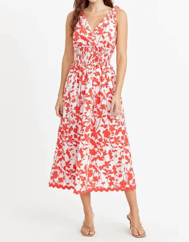 The Best Prices Pami Shoulder Tie Dress In Poppy Red