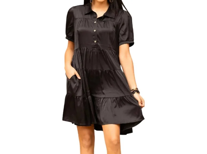 New Deals Baby Doll Tier Dress In Black