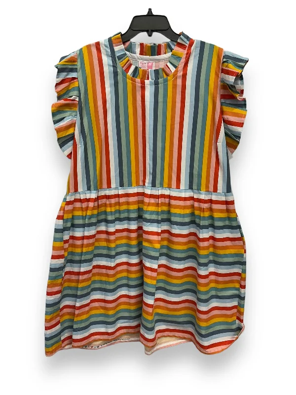 Weekend Special Striped Pattern Dress Casual Midi Cmb, Size Xl