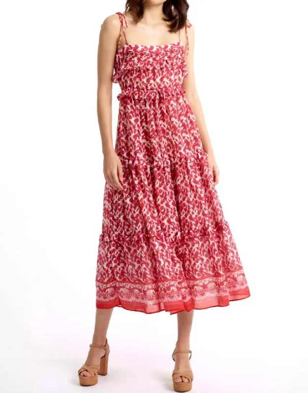 Final Sale Trim Tie Shoulder Dress In Gooseberry