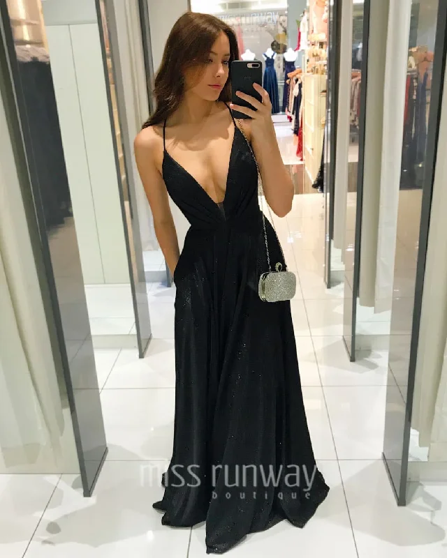 Major Savings Vivien Glitter Gown - Black