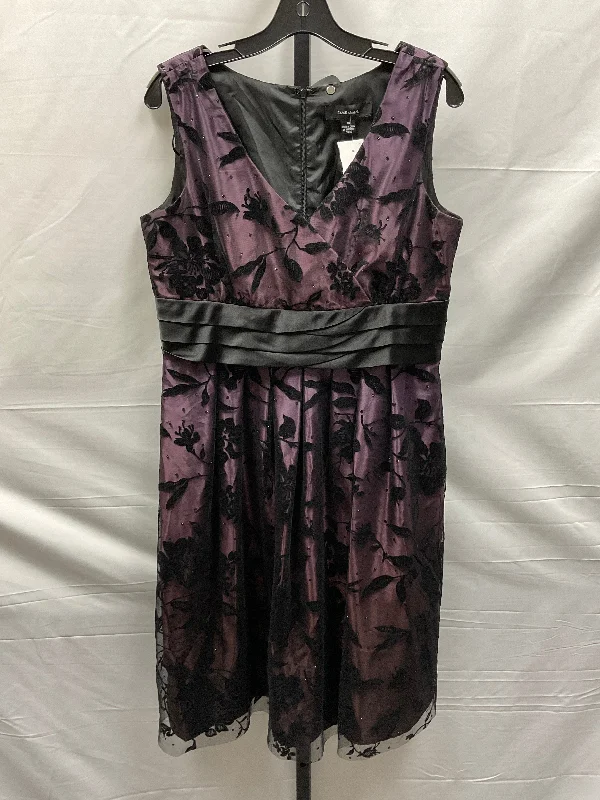 Midnight Madness Black & Purple Dress Party Midi R And M Richards, Size L