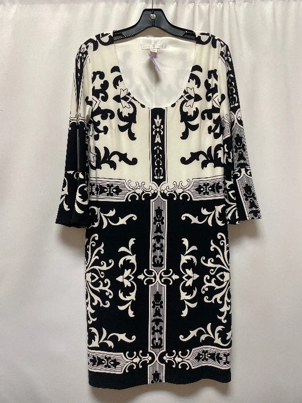 Super Bargain Cream Dress Casual Midi Boston Proper, Size M