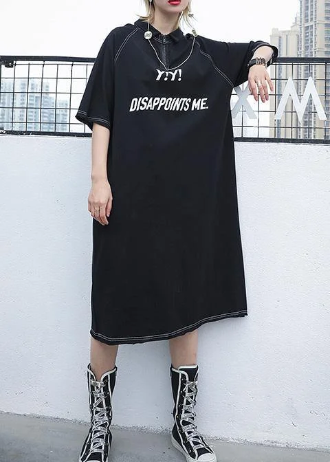 Lowest Prices DIY black cotton zippered Maxi summer Dress