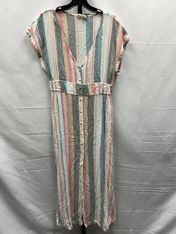 Can't Be Beat Striped Pattern Dress Casual Maxi Roxy, Size S