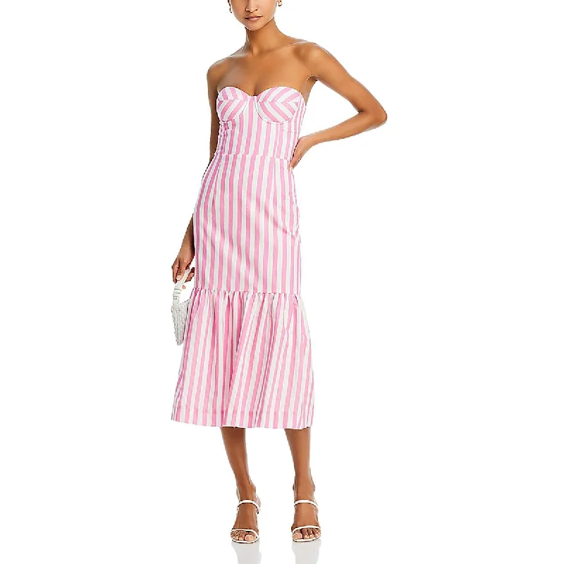 Special Buy Womens Striped Bustier Midi Dress
