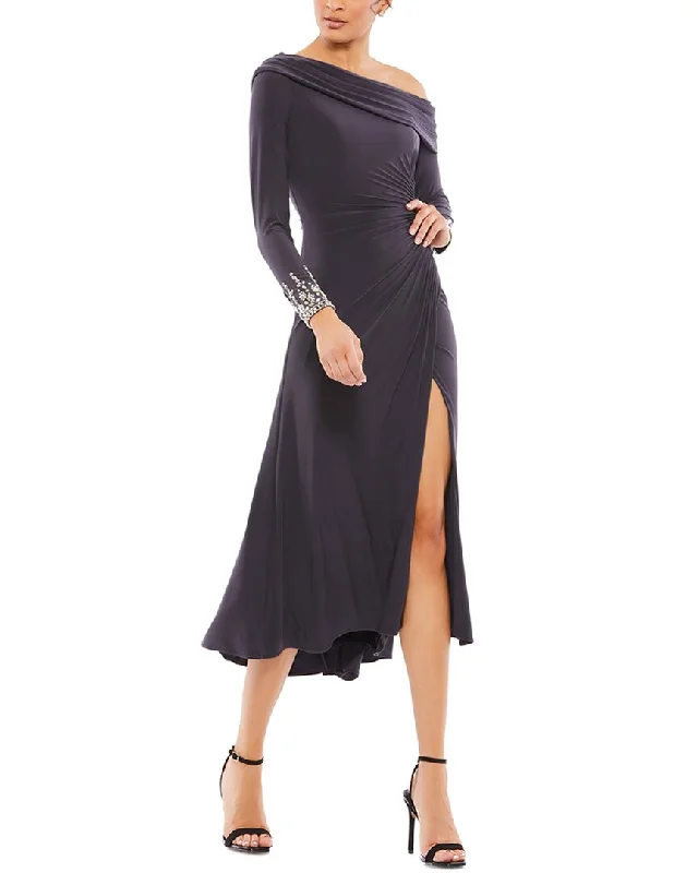 Extra Savings Mac Duggal Foldover Jeweled Midi Dress