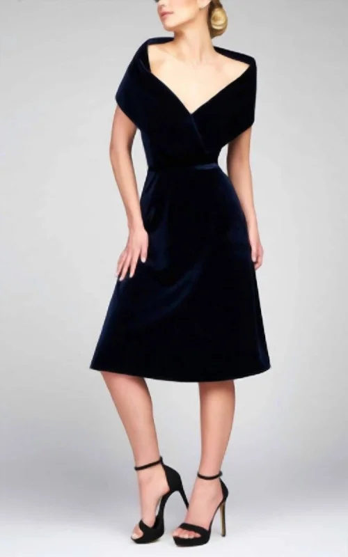 Closeout Sale Velvet Dress In Midnight