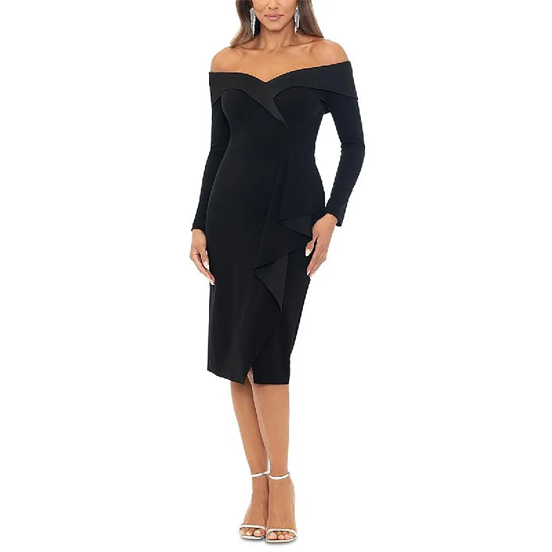 Super Deal Womens Crepe Off Shoulder Cocktail And Party Dress