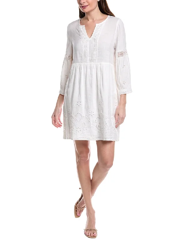 Blowout Deals Tommy Bahama St. Lucia Split Neck Linen-Blend Mini Dress