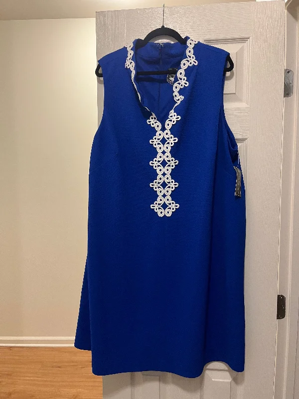 Incredible Offers Royal Blue Dress Casual Midi Jessica Howard NWT, Size 24