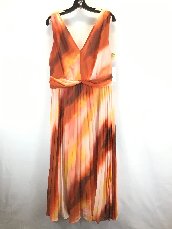 Huge Savings Brown & Orange Dress Party Long Donna Morgan, Size 14