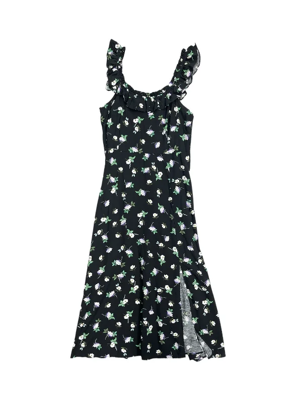 Value Deals Black & Purple Dress Casual Maxi Loft, Size 2