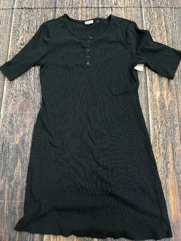 YEAR-End Sale Black Dress Casual Midi Ana, Size Xl