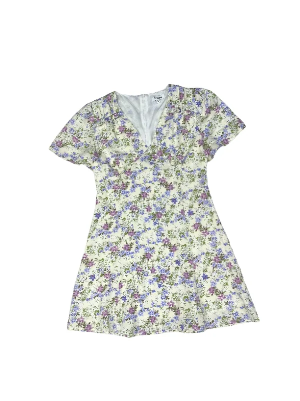 Instant Discount Floral Print Dress Casual Short Clothes Mentor, Size L