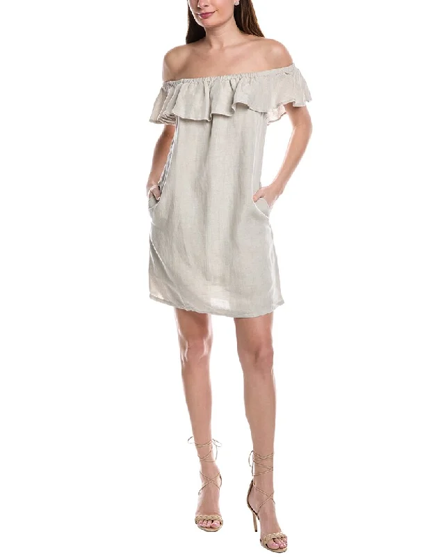 Act Now Tommy Bahama St. Lucia Ruffle Linen-Blend Cover-Up Dress
