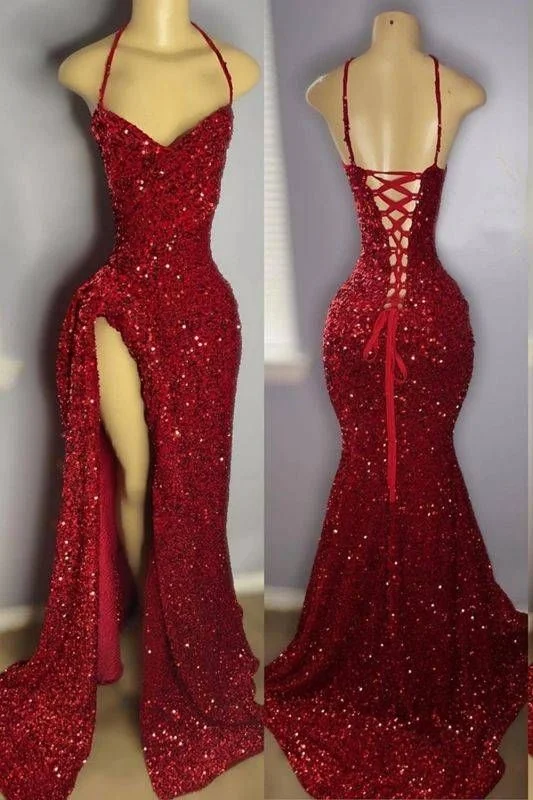 Act Now Sexy Red Spaghetti Straps Sequins Split Long Party Dress Evening Gown, DP4494 Act Now Sexy Red Spaghetti Straps Sequins Split Long Party Dress Evening Gown, DP4494