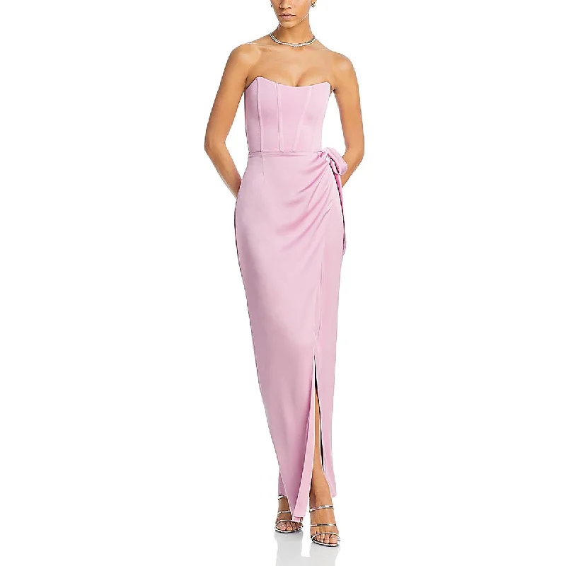 Sneak Peek Sale June Womens Satin Strapless Evening Dress