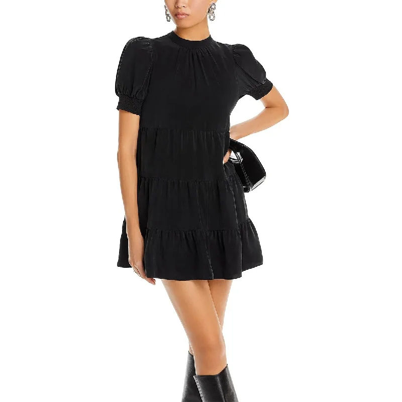 One-DAY Sale Womens Puff Sleeves Mini Mini Dress