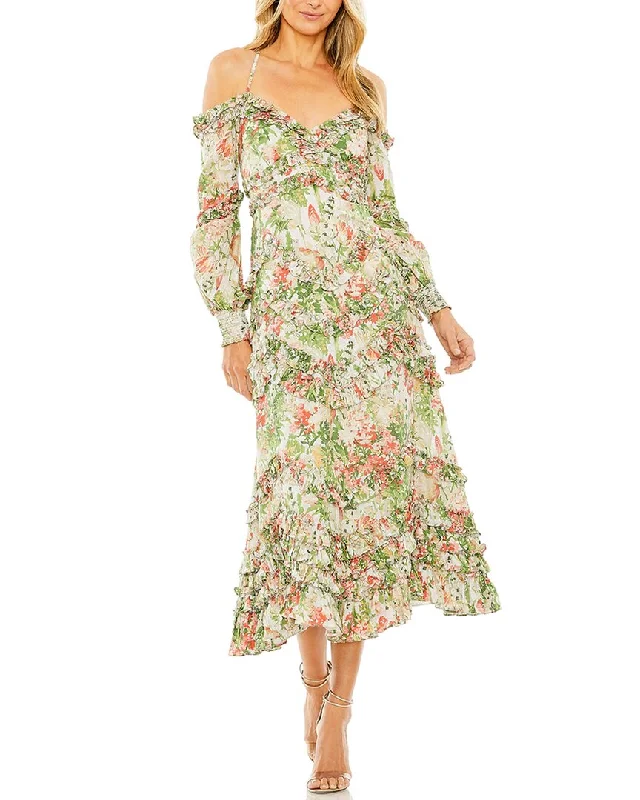 Best Deals Mac Duggal Floral Ruffle Detail Dress