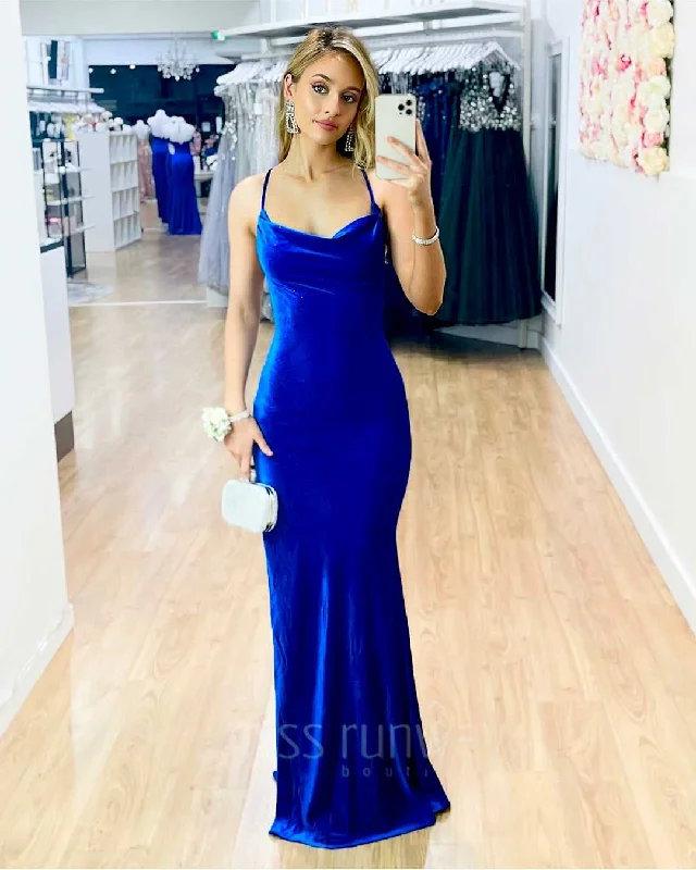 Factory Direct Sale Cherise Sparkle Velvet Gown - Cobalt