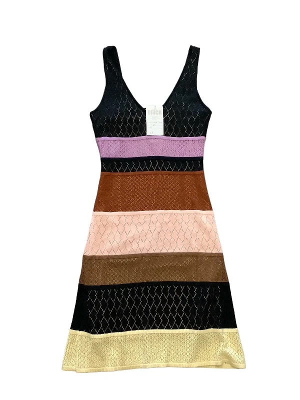 Discount Days Striped Pattern Dress Party Midi Cmb, Size S