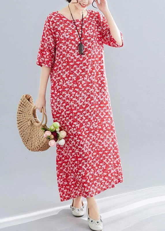 Take Advantage Bohemian o neck pockets linen cotton clothes Tutorials red print Dresses summer Take Advantage Bohemian o neck pockets linen cotton clothes Tutorials red print Dresses summer