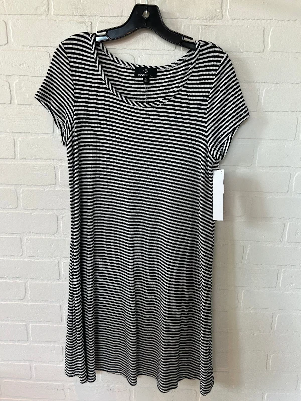 Major Savings Black & White Dress Casual Midi Ronnie Nicole, Size S