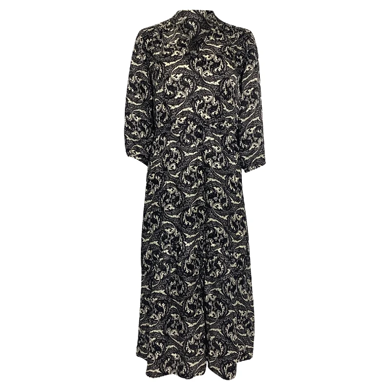 Buy More, Save More Ba&sh Song Printed Midi Dress in Black Viscose