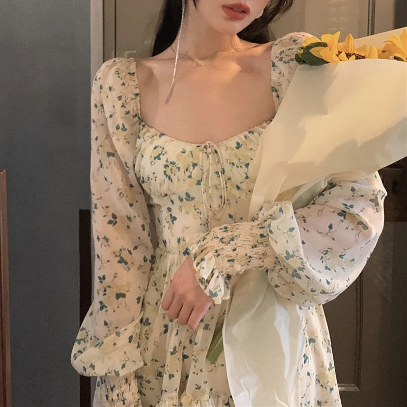 Act Fast Back to College Summer Sweet Floral Dress Women Elegant Mini Dress Bandage Beach One Piece Dress Korean Vintage Office Lady Long Sleeve Act Fast Back to College Summer Sweet Floral Dress Women Elegant Mini Dress Bandage Beach One Piece Dress Korean Vintage Office Lady Long Sleeve