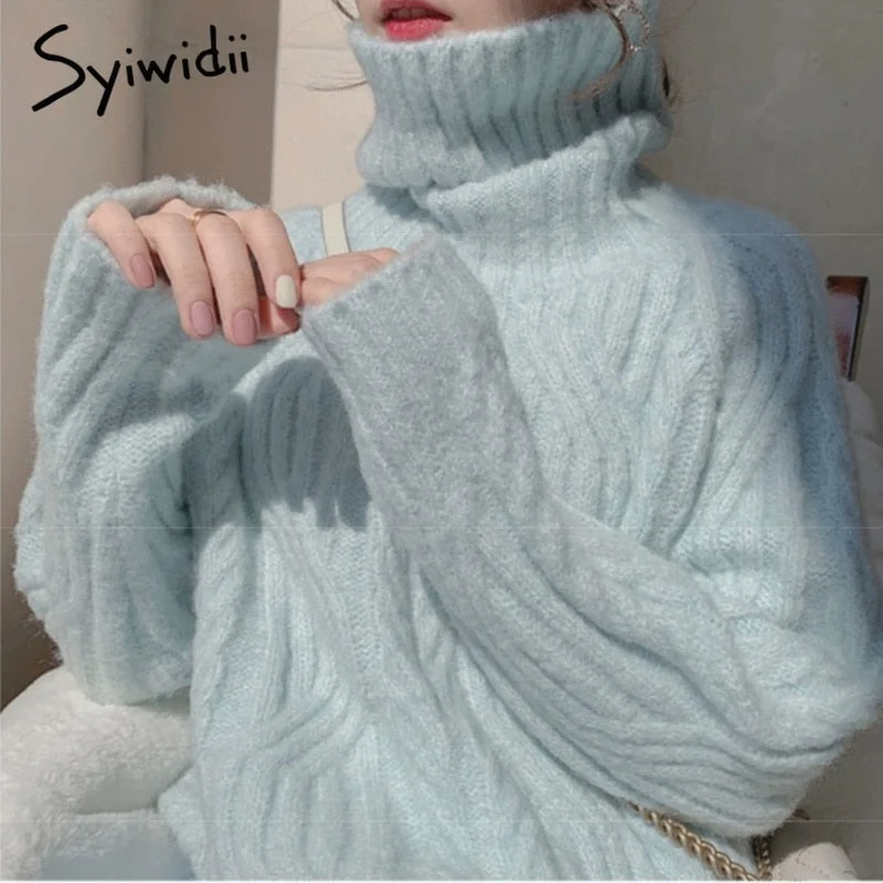 Sale Event Awakecrm Back to College Syiwidii Blue Turtleneck Woman Sweaters Autumn Winter Fashion Pullovers Raglan Sleeve Knitted Tops Pink White Casual Jumper Sale Event Awakecrm Back to College Syiwidii Blue Turtleneck Woman Sweaters Autumn Winter Fashion Pullovers Raglan Sleeve Knitted Tops Pink White Casual Jumper